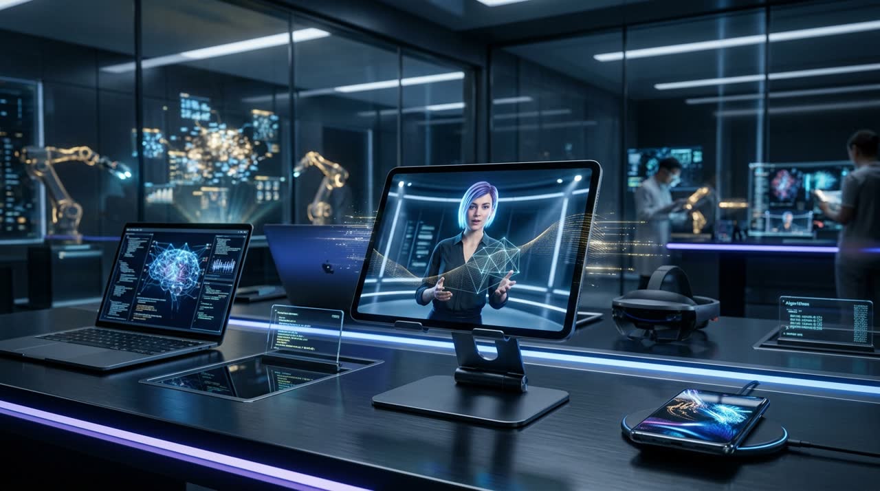 Conteúdo gerado por IA em múltiplos dispositivos